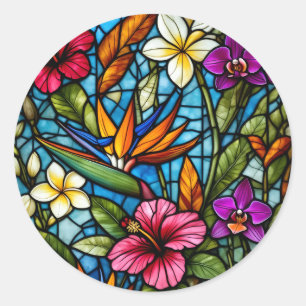 Adesivo Floração Tropical em Vidro Estampado Floral Vibran