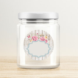 Adesivo Florais de Shabby Chic Rústico em Madeira e Renda 
