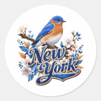 Adesivo Florais do Pássaro Azul de Nova York