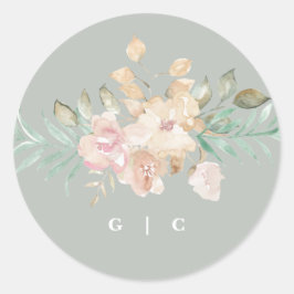 Adesivo Florais Rustic Watercolor no Casamento Verde Sage