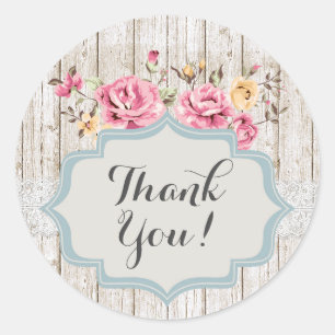 Adesivo Florais Rústicos de Madeira Vintage Obrigado Shabb