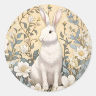 Adesivo Floral Amarelo Coelho Branco-Bonito Pastel