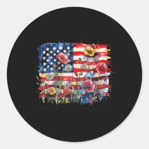 Adesivo Floral Americana Bandeira EUA Terra Dos Livres 4 D