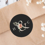 Adesivo Floral Ampersand Elegante Casamento Monograma Pret<br><div class="desc">O adesivo de casamento elegante apresenta uma amperse adornada com flores pintadas de cor d'água em branco,  verde e terracota,  com suas iniciais. Para uma personalização mais avançada deste design,  clique no BOTÃO FERRAMENTA DESIGN AZUL acima! Itens correspondentes também estão disponíveis.</div>