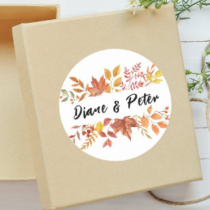 Adesivo Floral Aquarela Moderna Personalizada para Casamen