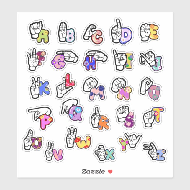 Adesivo Floral ASL Alphabet Sticker (Folha)