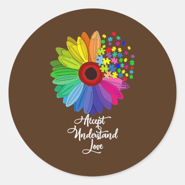 Adesivo Floral Autismo Sensibilização Flor Para Homens (Frente)