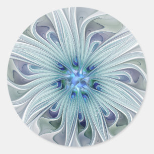 Adesivo Floral Beauty Abstrato Modern Blue Pastel Flower