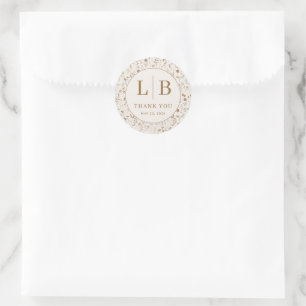 Adesivo Floral Bege Elegante