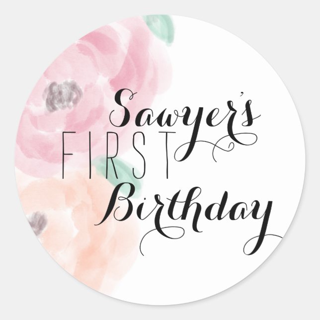 Adesivo Floral Birthday Sticker (Frente)