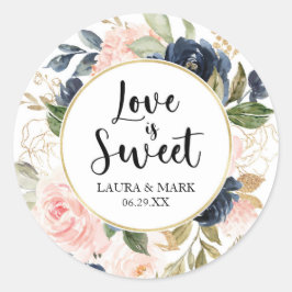 Adesivo Floral Blush e Marinho Love é Sweet Sticker