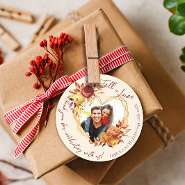 Adesivo Floral Boho Outono Apaixonado Foto Casamento Obrig