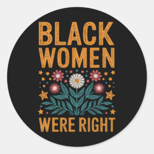 Adesivo Floral Boho Resist Anti Trump Black Mulheres Negra