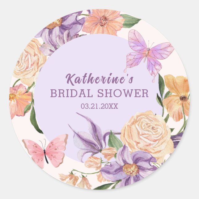 Adesivo Floral Bonito Ele Me Dá Chá de panela De Borboleta (Frente)