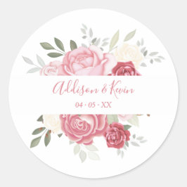 Adesivo Floral Bouquet Pink Shades Wedding