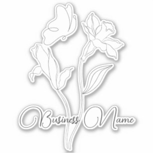 Adesivo Floral Branco e Preto Elegante Moderno