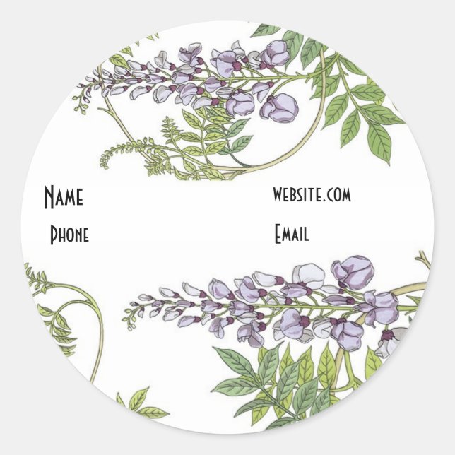 Adesivo Floral Branco Lavanda Vintage (Frente)