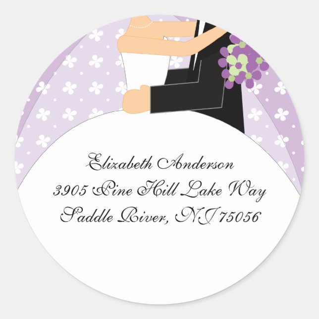 Adesivo Floral Bride & Große Address Sticker Purple (Frente)