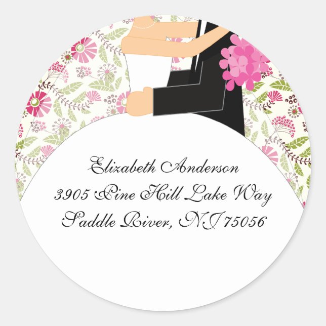 Adesivo Floral Bride & Große Address Sticker Turquoise (Frente)