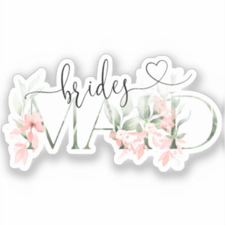 Adesivo Floral Bridesmaid Sticker, Presente de Festa de so
