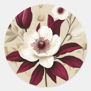 Adesivo Floral Burgundy Plant Botanical