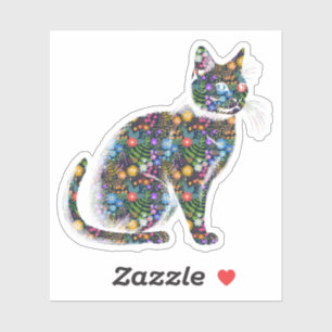 Adesivo floral cat