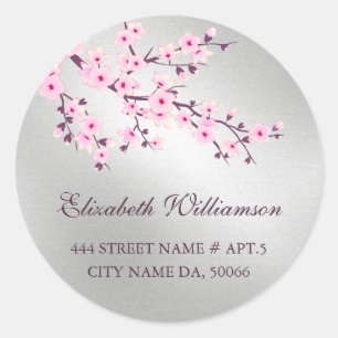 Adesivo Floral Cherry Blossoms Pink Silver