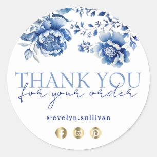 Adesivo Floral chinoiserie obrigado você Sticker