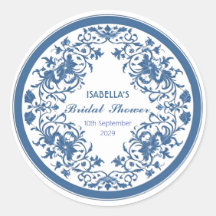 Floral Chinoiserie Victoriana Azul Elegante