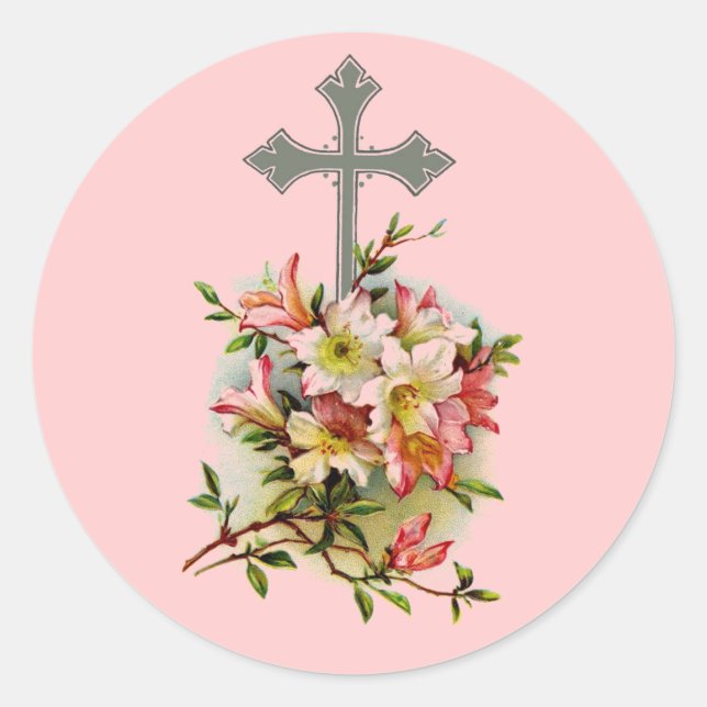 Adesivo Floral Christian Cross (Frente)