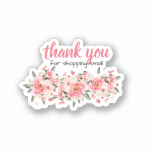 Adesivo Floral Cor-de-rosa - Esbranquiçado - Obrigado Cl