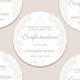 Adesivo Floral Cross Confirmation Thank You