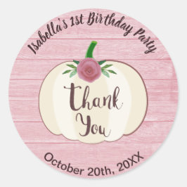 Adesivo Floral de Abóbora Branca de Madeira Rosa Russa Obr