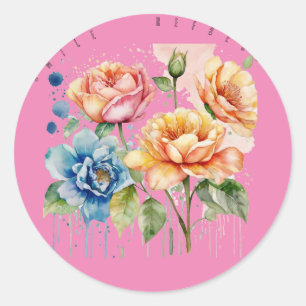 Adesivo floral de arte aquática
