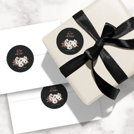 Adesivo Floral de ferrugem preta elegante