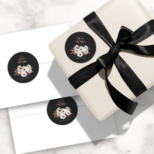 Adesivo Floral de ferrugem preta elegante