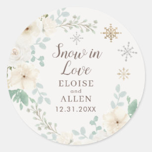 Adesivo Floral de Inverno Branco Snow In Love
