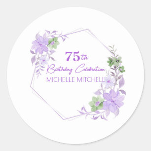 Adesivo Floral de Lavanda de aniversário 75º e personaliza