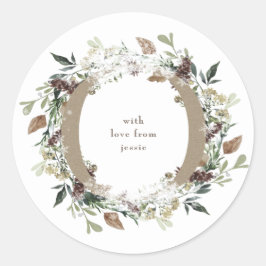 Adesivo Floral de Natal do Round Sticker