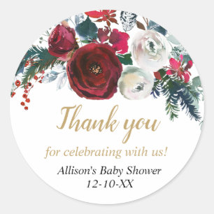 Adesivo Floral de Natal elegante e brilhante