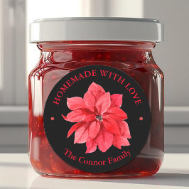 Adesivo Floral de Natal Feito com Amor