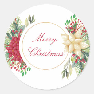 Adesivo Floral de Natal vintage