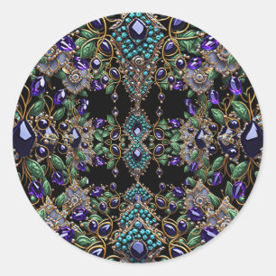 Adesivo Floral de Pedra Preciosa