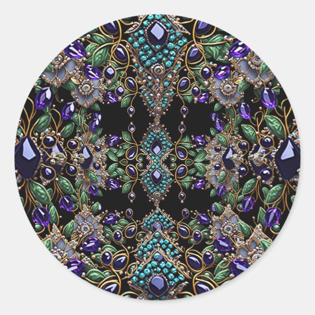 Adesivo Floral de Pedra Preciosa (Frente)