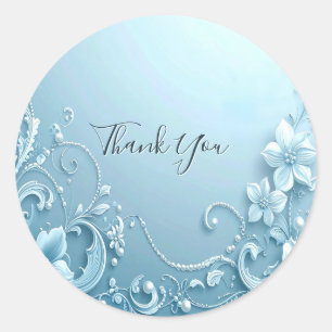 Adesivo Floral Decorativo Azul