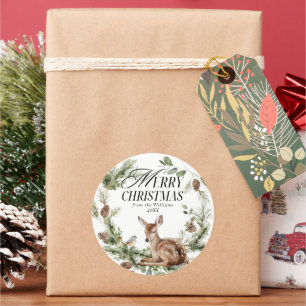 Adesivo Floral Deer Elegante Moderno Feliz Natal