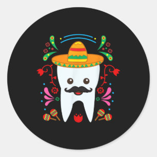 Adesivo Floral Dental Engraçado Cinco De Mayo Mexicano De