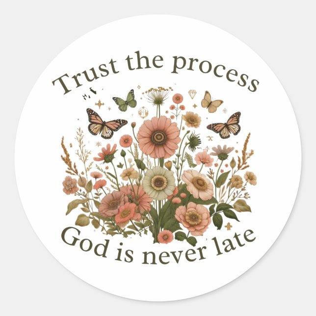 Adesivo Floral design with butterflies – Christian quote “ (Frente)