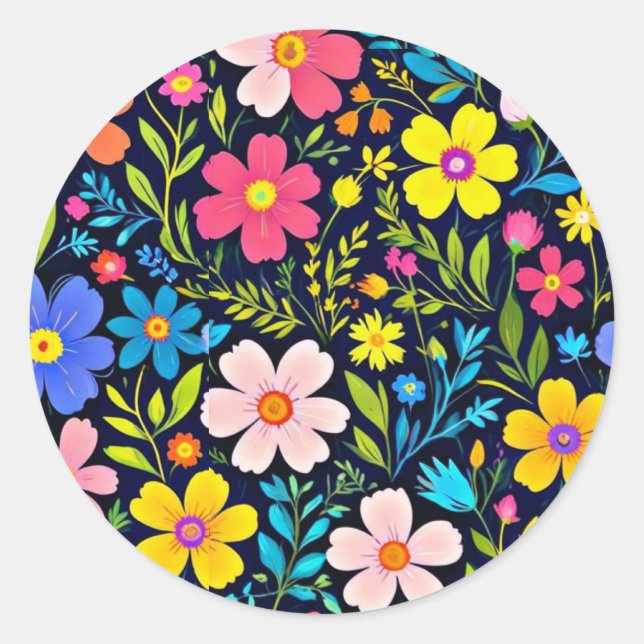 Adesivo Floral Digital Painting Flowers Pattern-38875 (Frente)
