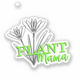 Adesivo Floral Doodle Planta Desenhada Mama Neon
